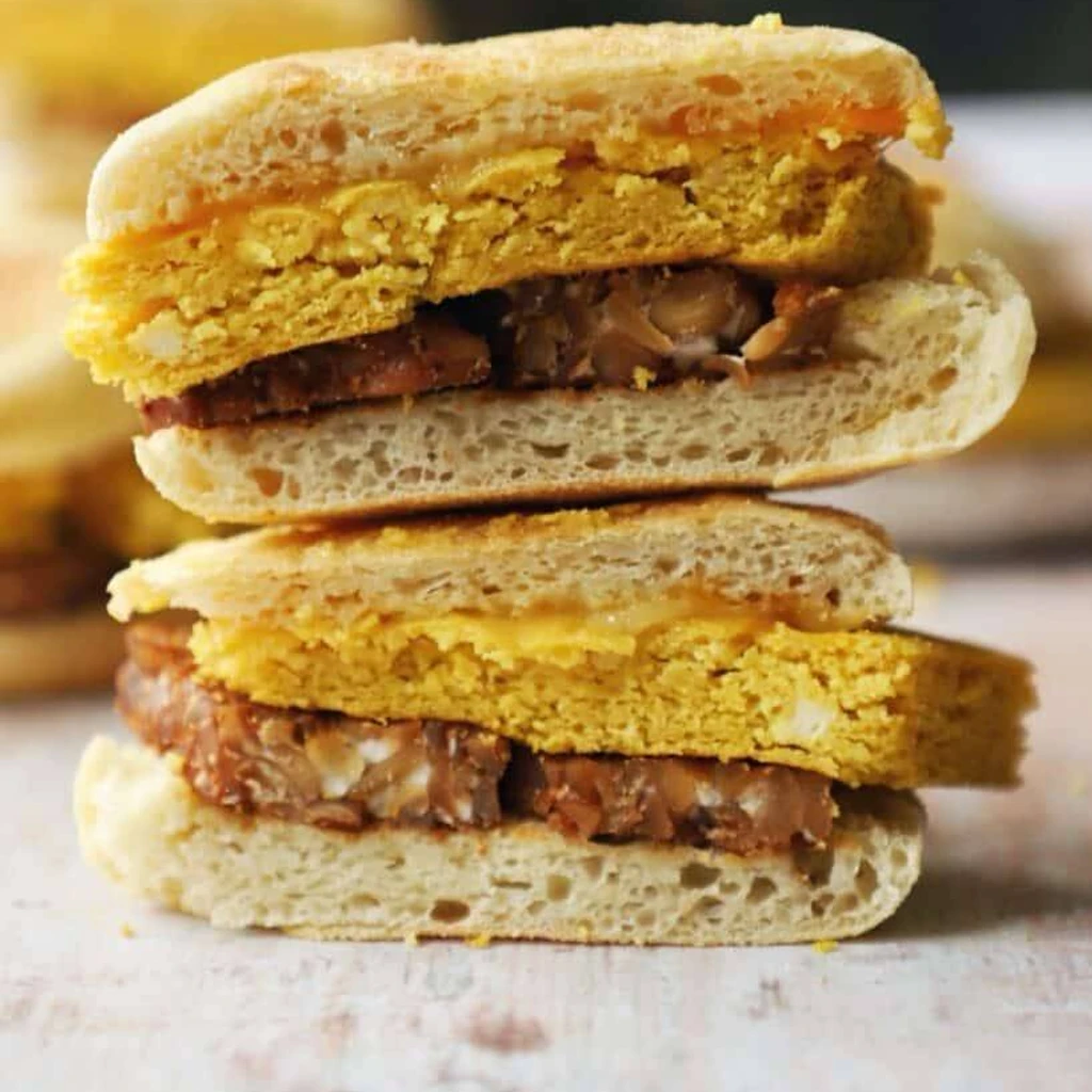 Vegan Bacon, Egg, and Cheese Sandwich