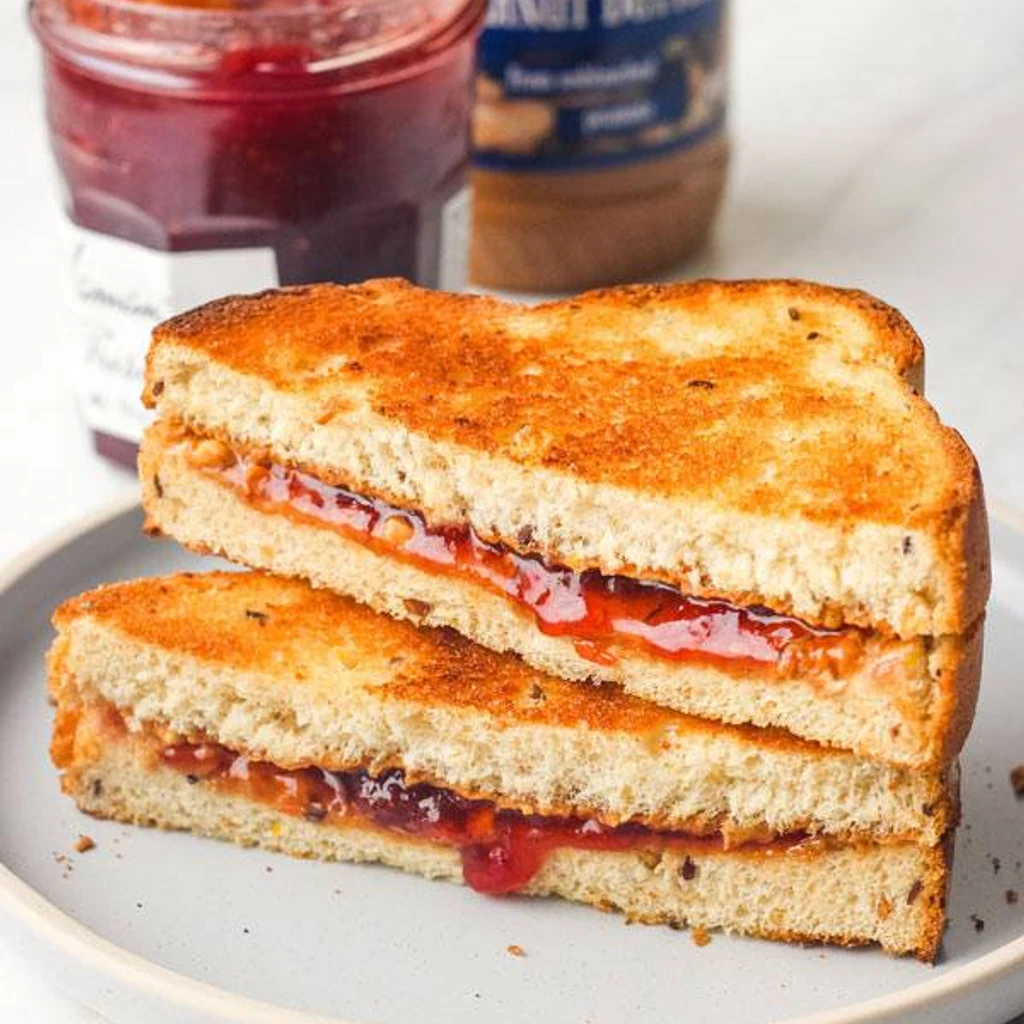 Toast Peanut Butter and Jelly Sandwich