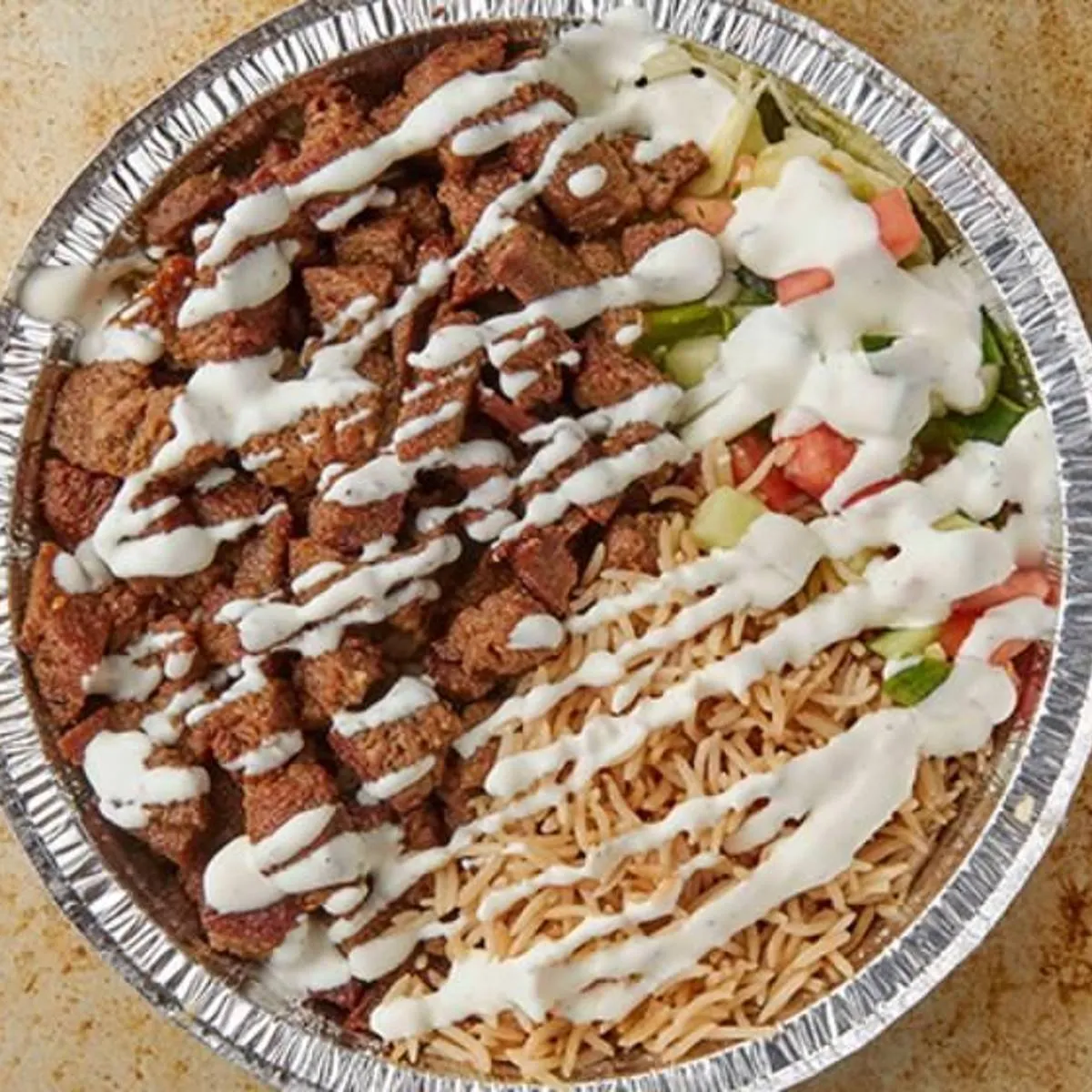 Halal Lamb Over Rice Platter